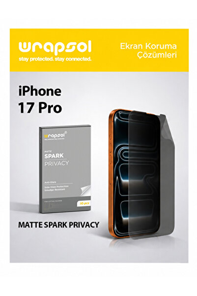 Wrapsol iPhone 17 Pro Spark Privacy Matte Ekran Koruyucu (0.16 mm)