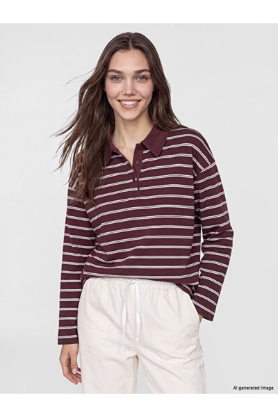LC Waikiki I Devrik Roba Yaka Striped Women's Sweatshirt Tunic from Freezen S...