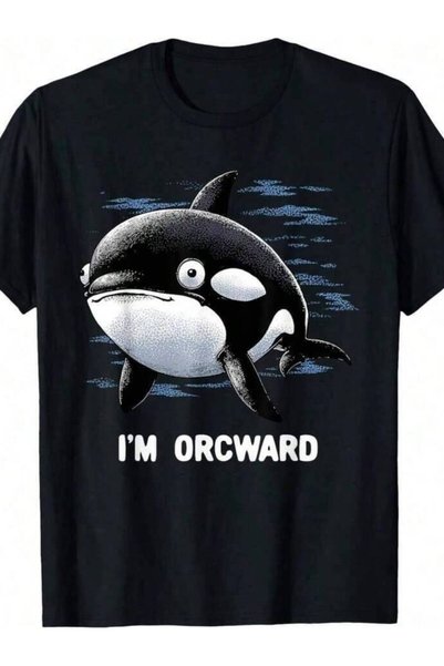 25W قميص Orcward Funny Awkward Orca Whale Ocean Fish Lover-Shirt