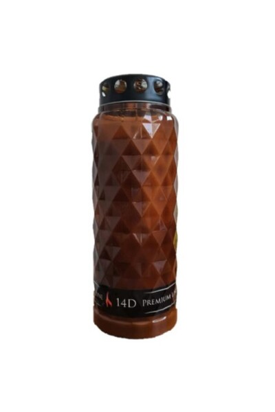 LCA Set 2 x Candela din Plastic cu Capac, Premium Line, Maro, 14 Zile