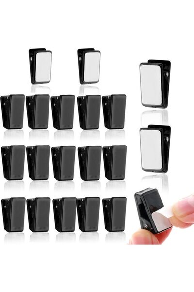 STARSTAR 20 Transparent Self-Adhesive Tapestry Photo Clips (Black)