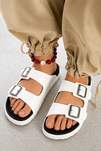 İX Farilya Women's Double Buckle Light Sole Comfortable Daily Summer Sports Slippers
