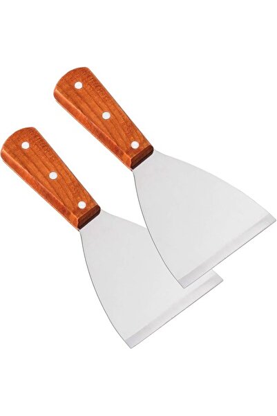 STARSTAR BBQ scraper set (2 pieces), stainless steel with wooden handle, silver.