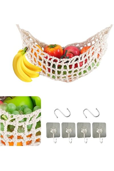 OEM 1 bucată Hamac pentru fructe, coș de fructe, coș de legume împletit manua...