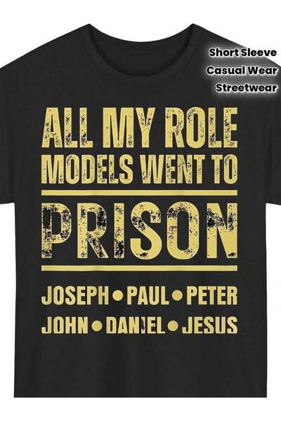 9JY Unisex Black T-Shirt | All My Idols Went To Prison Joseph Paul Peter John...