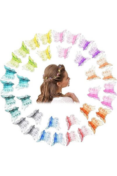 AZONEE 20 Pcs Mini Rhinestone Flower Hair Clips Cute White Pearl Hair Pins Sm...