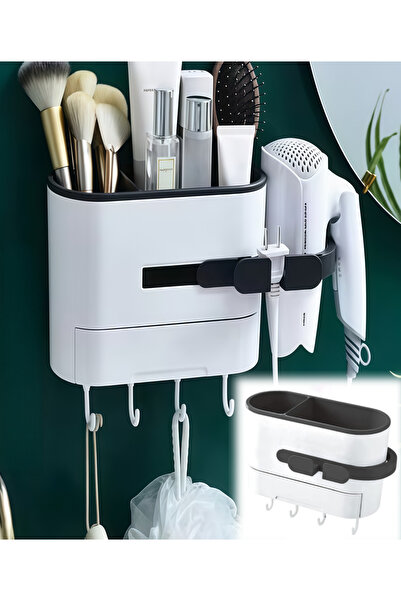 Generic Brand Multifunctional Wall-Mounted Hair Dryer Storage Drawer Cosmetic...