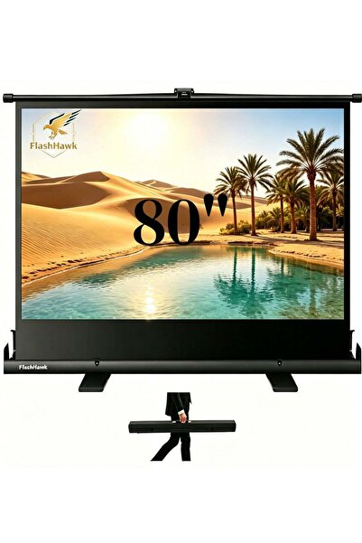 FlashHawk 80-inch Fixed Frame Projector Screen, 1.8dB Gain, 80% Picture Quali...