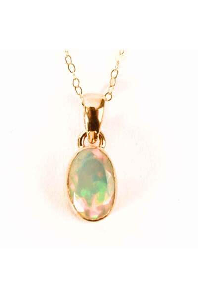 craftmystic 925 silver necklace gold plated with 18K with Ethiopian opal face...