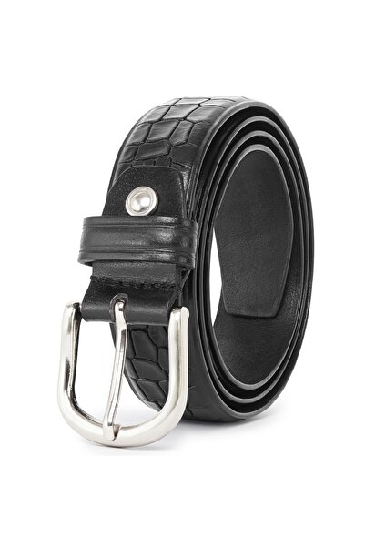 delis Curea pentru barbati C-184, piele naturala, Negru (Marime: 120 cm)