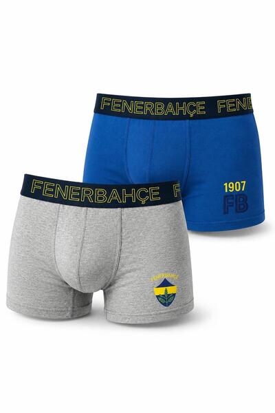 Fenerbahçe Lisanslı Taraftar Erkek Boxer Külot 2'li Paket Pamuklu Boxer İç Ça...