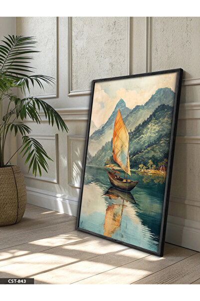 Evinemoda Sailing Journey One Piece Wooden Framed Painting