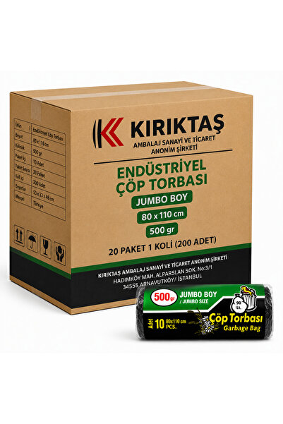Broken Stone Jumbo Size Industrial Garbage Bag 80 X 110 cm 500 Gr 20 Packs 1 ...