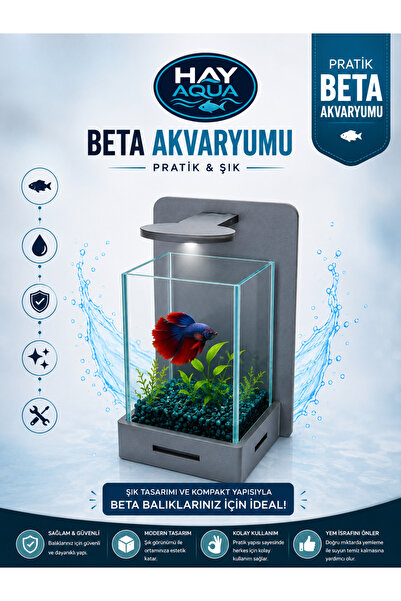 STRONG CLAWS Hay Aqua Beta Akvaryumu | Pratik ve Şık Kompakt Akvaryum | Beta ...