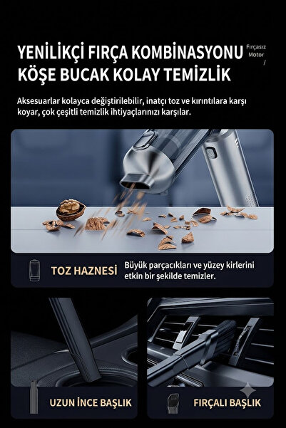 Dybox 23000pa Ultra Güçlü Portatif Vakumlu Kablosuz Portatif Tasinabilir Üflemeli Araç Süpürgesi