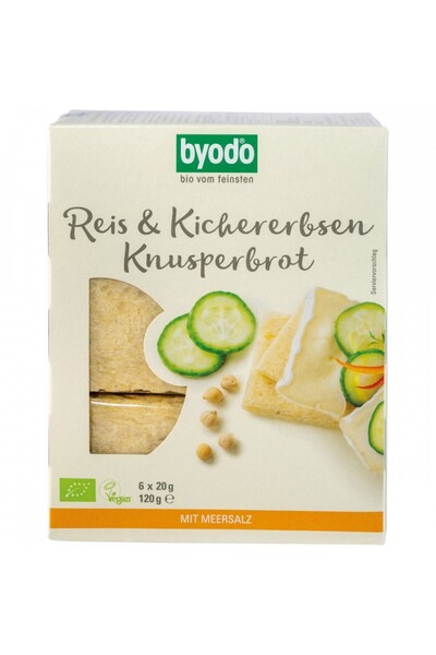 Byodo Pâine crocantă cu orez și năut, bio, fără gluten, 120g