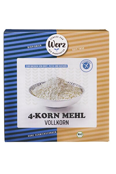 Werz Făină integrală din 4 cereale, fără gluten, bio, 500g