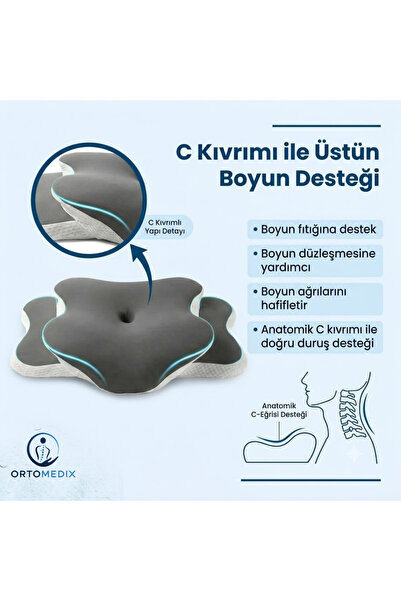 ORTOMEDİX Horlama, ve Uyku Apnesi İçin Ortopedik Visko Kelebek Yastık