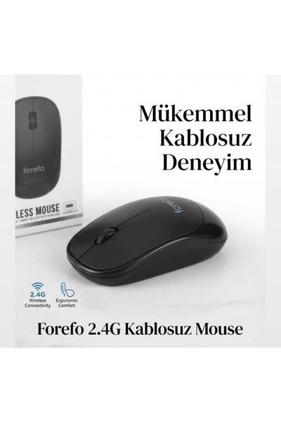 TEKNOTİMER Slim Usb 2.4ghz Kablosuz Mouse Wireless Mouse Siyah Renk