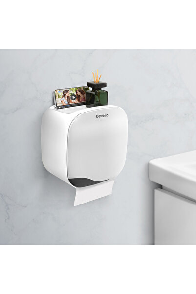 Alista Home Suport hârtie igienică, dulap alb, plastic, cu sertar, suport opț...