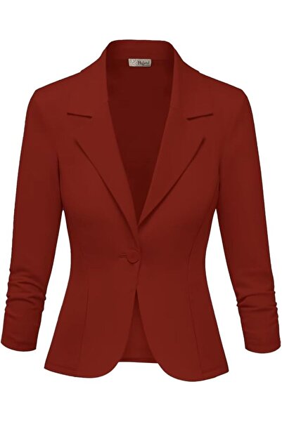 Hybrid & Company Women Double Notch Lapel Sharp Shoulder Pad Office Blazer | ...