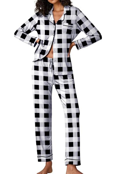 Ekouaer Pajamas Women's Long Sleeve Sleepwear Soft Button Down Loungewear Pjs...