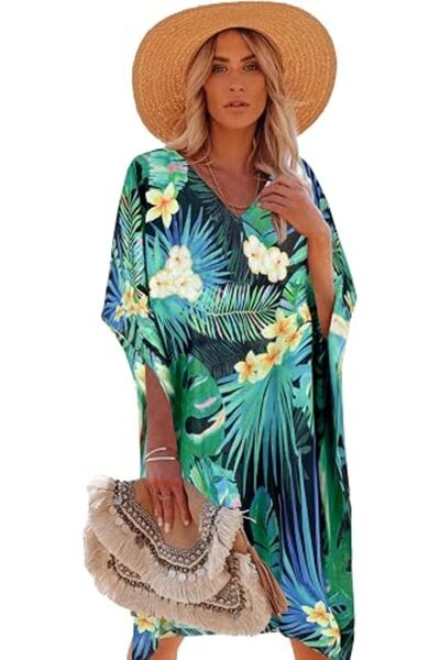 Moss Rose Women's Beach Cover up Swimsuit Kimono Cardigan with Bohemian Flora...