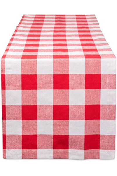 DII Buffalo Check Collection, Classic Farmhouse Table Runner, 14x72, Pink & W...