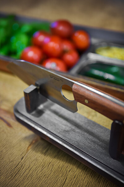 Mastermate Knives N690 El Yapımı Satır Bıçak - Paslanmaz Çelikten Almazan Şef Bıçağı- Deri Kılıflı - İsim Yazılır