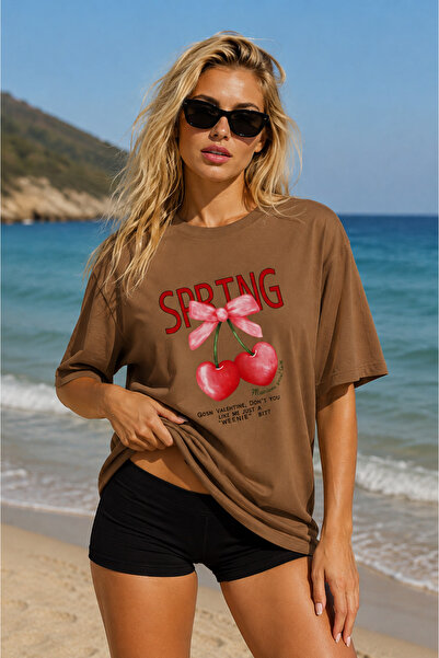 FECCY Premium Spring Printed Oversize Γυναικείο T-Shirt Ανδρικό T-Shirt Βαμβα...