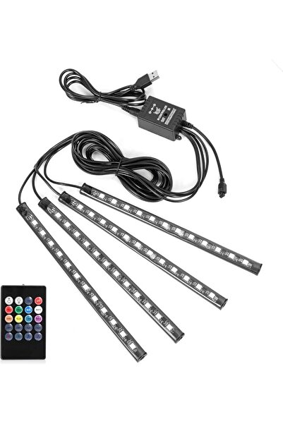 Sunnest أضواء LED للسيارة، 4 قطع من أضواء LED الداخلية بـ 48 مصباح USB، إضاءة...