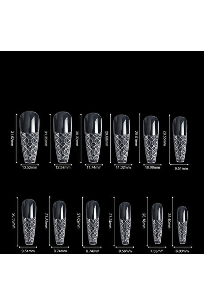 nailport 3D Diamond Balerin Dizayn Protez Tırnak Jel Tips Soft Gel Tips Elmas Dizayn 240 adet