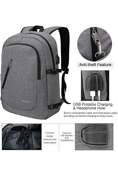 CAFELE Anti-Theft Laptop Backpack USB Travel Computer Backpack College Bookba...