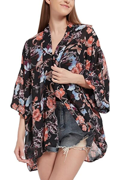 Maxfort Women's Loose Print Sheer Chiffon Kimono Beach Swim Cover up Cardigan...