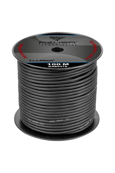 AZUSA Cablu audio rotund de 100m, 2x1.5mm², izolat cu bumbac