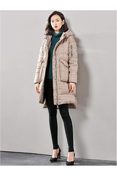 GENERAL BAJIE Women Down Jacket Striped Plaid Down Jacket Women Winter Retro ...
