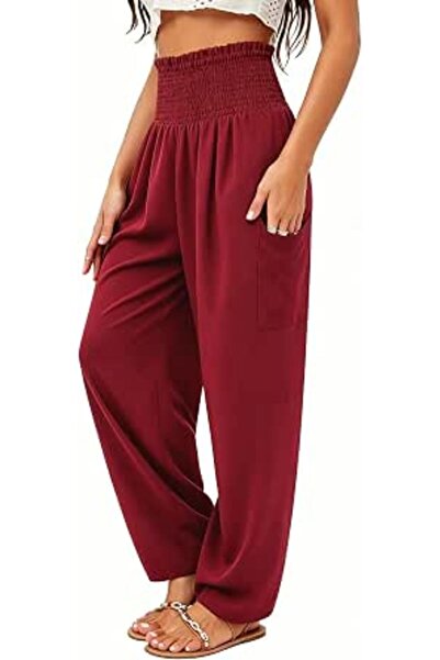 GENERAL QIANXIZHAN womens Boho Palazzo Slacks