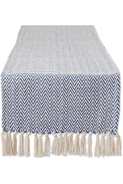 DII Woven Basic Tabletop Collection, Chevron Table Runner, 15x72, Marigold