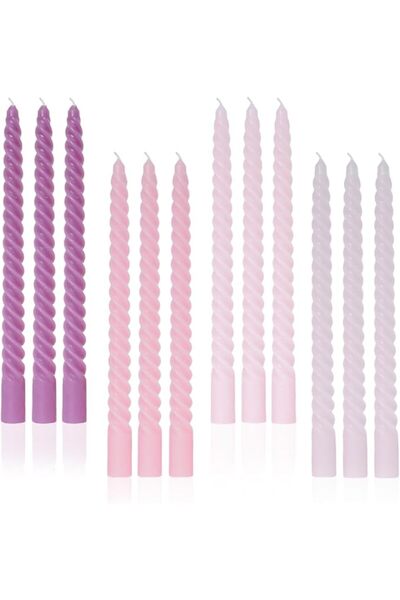 GENERAL Pink Spiral Taper Dinner Candles Conical Stick Candles Wax Unscented ...