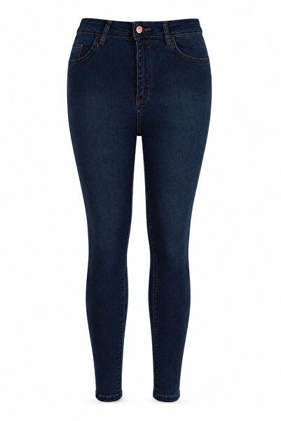 double Slim Skinny Dark Blue Women's Jean Trousers 3529
