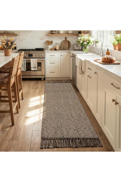 Collive Small Bathroom Rug, 2' x 3' Hand-Woven Low Profile Front Entryway Rug...