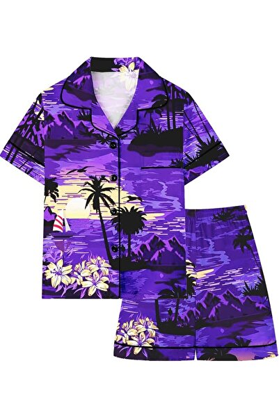 GENERAL Schbbbta Girls Boys Satin Pajamas Set, 2Piece Silk Nightwear Button-D...