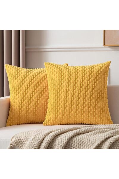 K KEVIN TEXTILE 2 Packs Decorative Throw Pillow Covers 18x18 Inch for Living ...