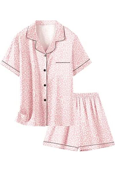 GENERAL Schbbbta Girls Boys Satin Pajamas Set, 2Piece Silk Nightwear Button-D...