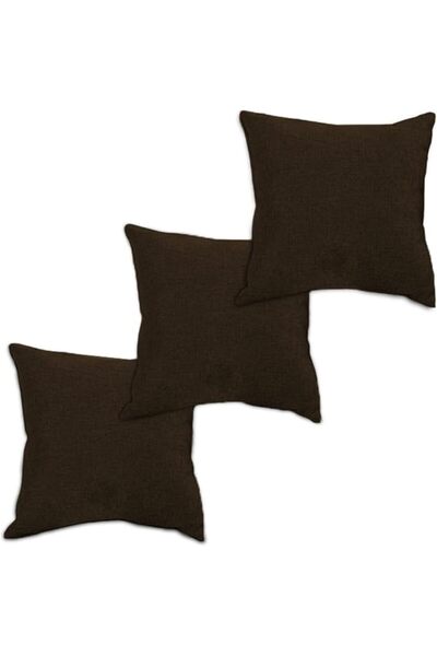REGAL IN HOUSE In House | 3 Pieces Square Decorative Cushion Set of Linen Sol...