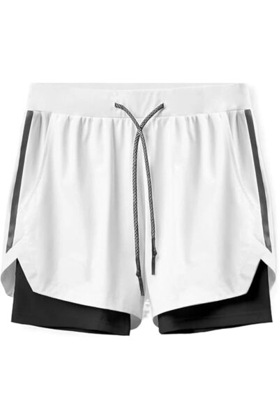 Dress Cici Men's Running Shorts with Safety Reflective Strip, 5 Inch 2 in 1 G...
