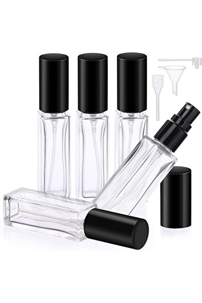 Segbeauty زجاجات عطر زجاجية صغيرة مربعة الشكل قابلة لإعادة الملء للسفر سهلة ا...