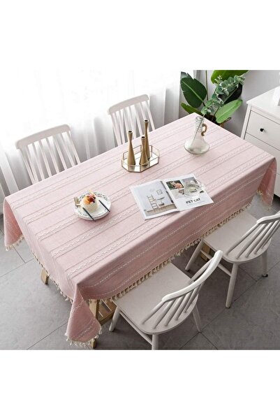 Generic Brand Rectangular stain-resistant linen tablecloth, elegant and water...