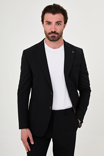Mcr Straight Slim Fit Mono Collar Punto Stitched Men's Suit with Pocket Bag B...