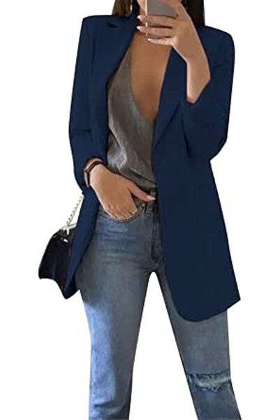 GENERAL Women's Casual Lapel Long Sleeve Blazer Open Front Work Office Jacket...